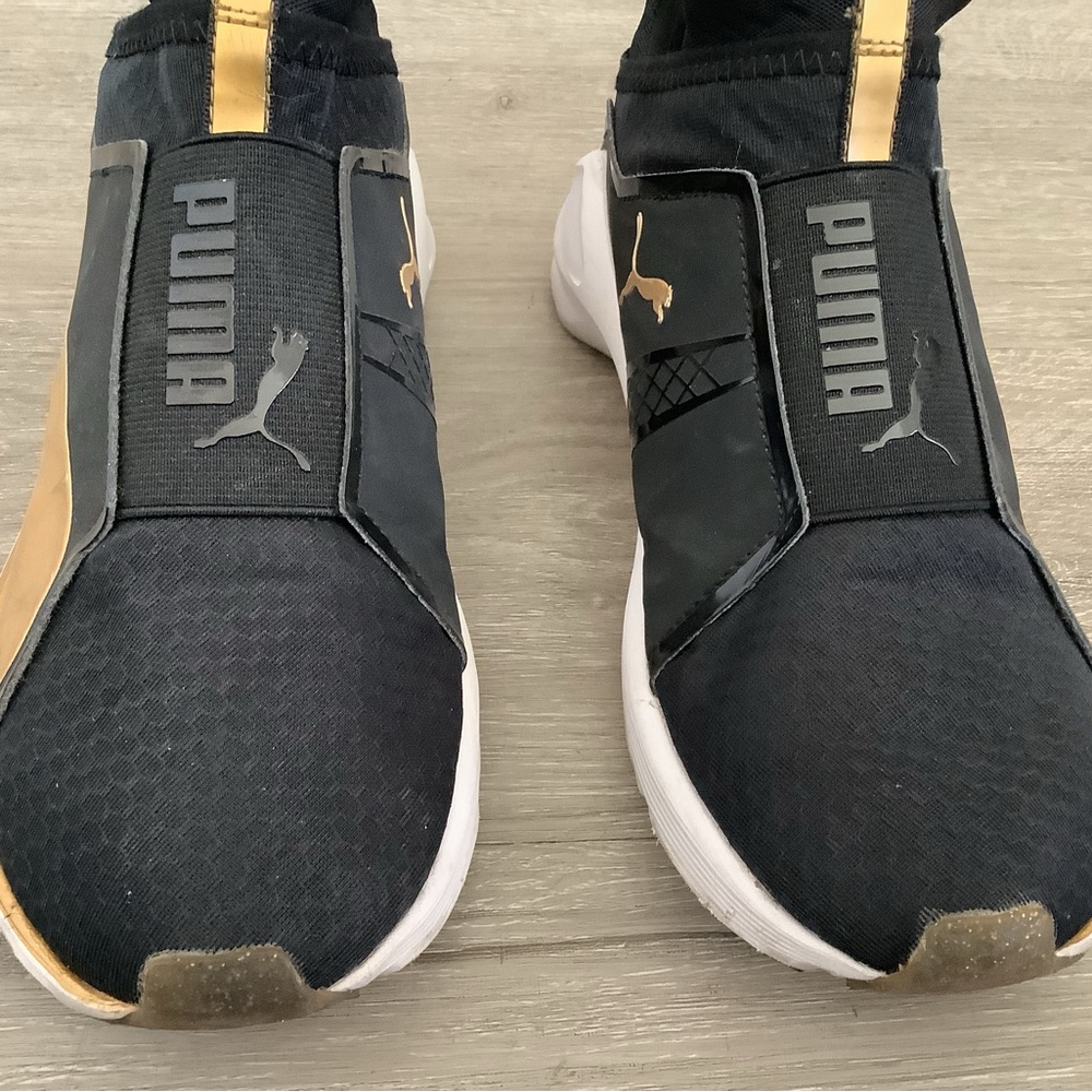 Puma Black and Gold Athletic Shoes - Picture 2 of 6